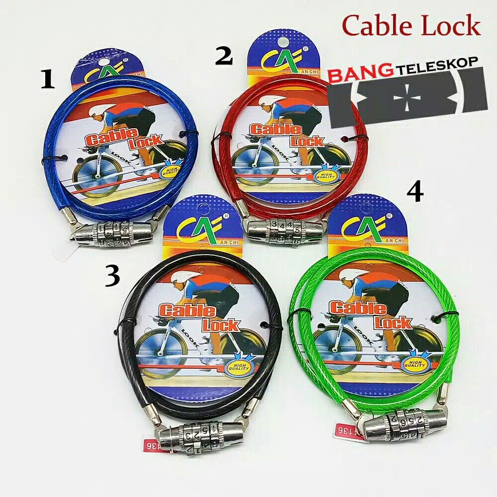 Cable Lock Nomor PIN Pengaman Sepeda DLL 2