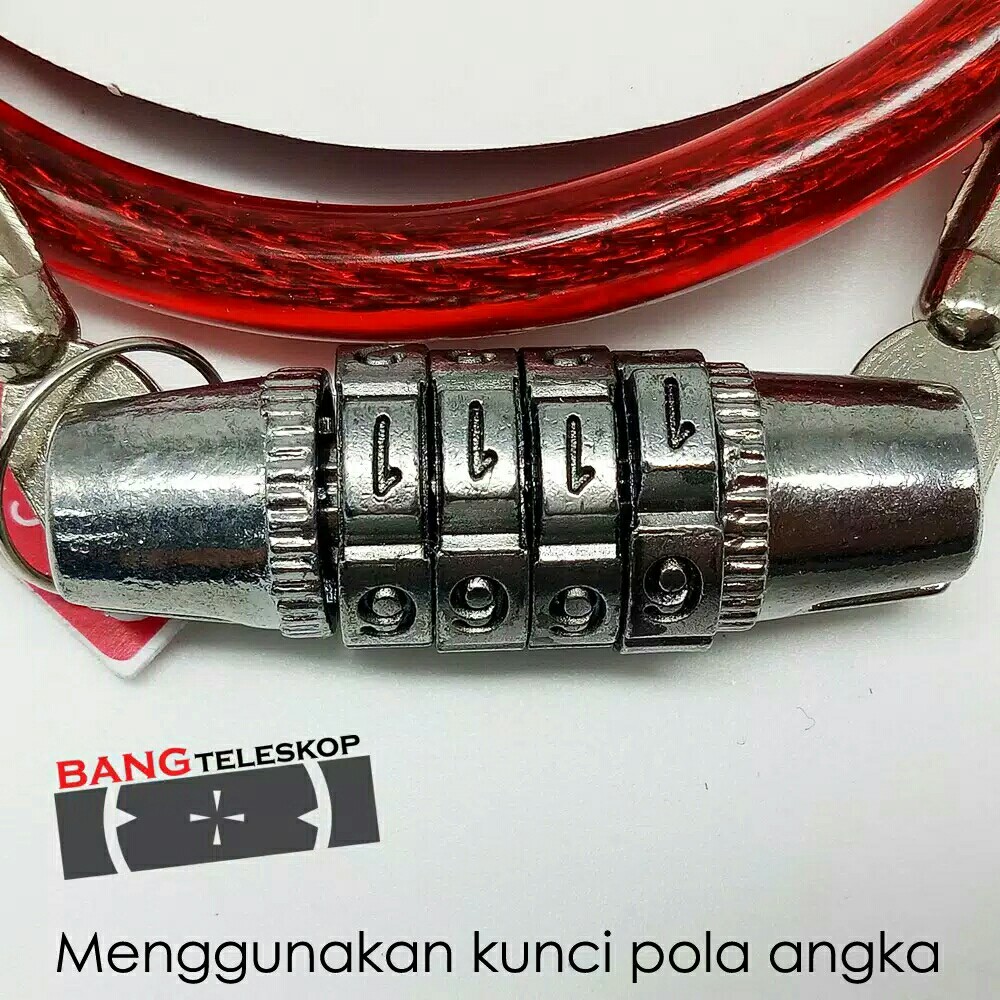 Cable Lock Nomor PIN Pengaman Sepeda DLL 3