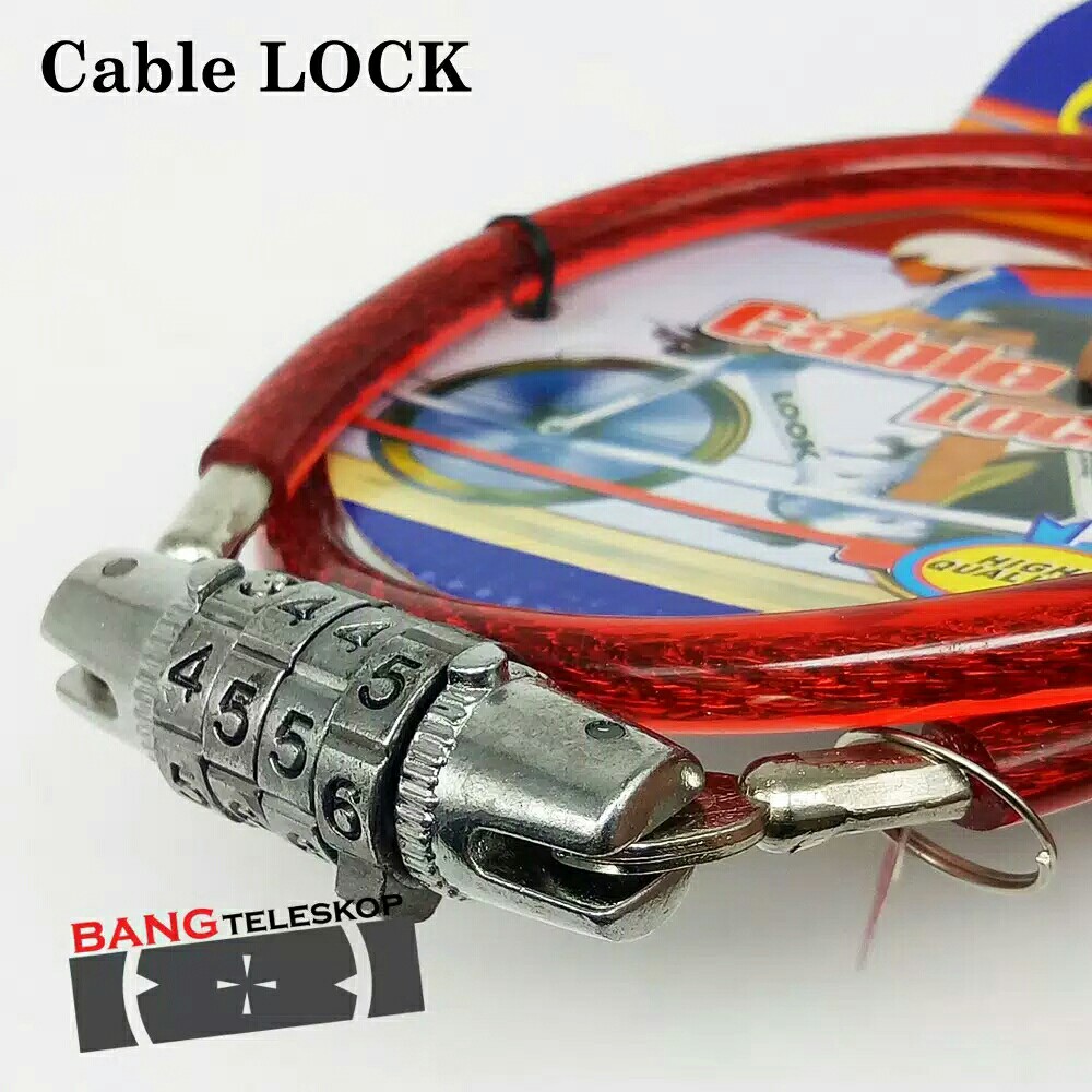 Cable Lock Nomor PIN Pengaman Sepeda DLL 4