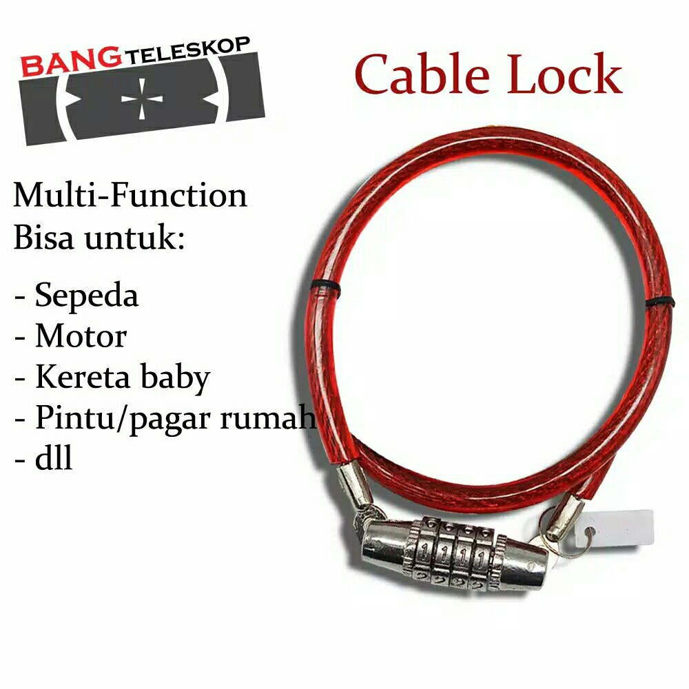 Cable Lock Nomor PIN Pengaman Sepeda DLL 5