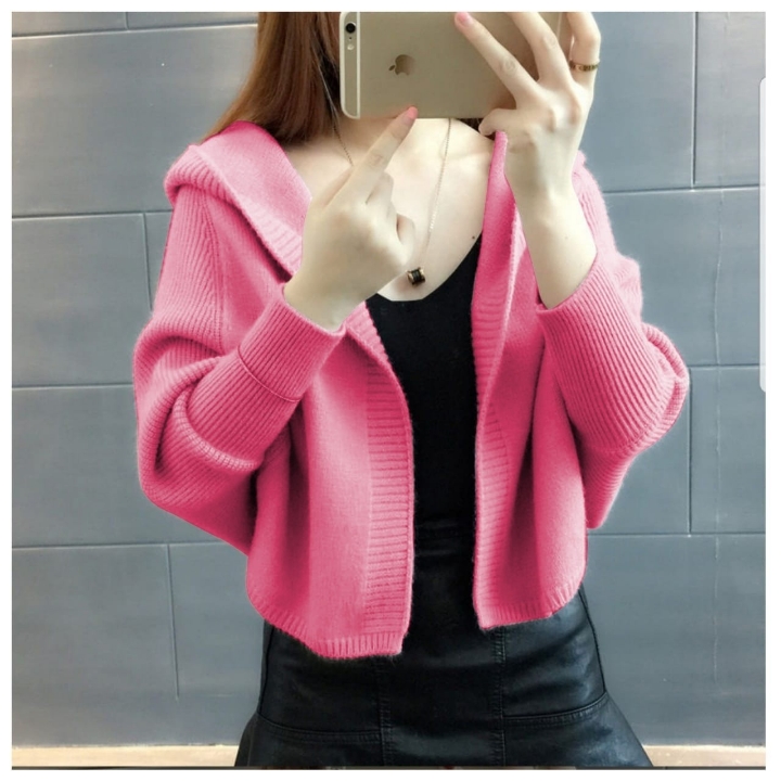 Cardi rajut hoodie