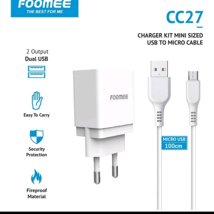 Carger Foomee CC27 Single Usb With Micro Cable  4