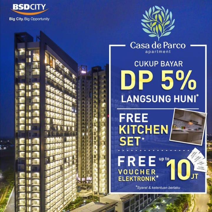 Casa De Parco Siap Huni Free Kitchen Set 