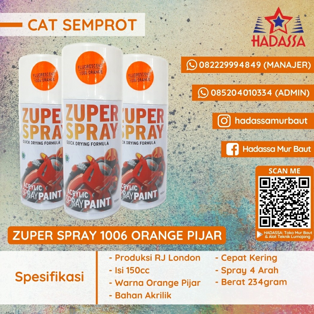 Cat Semprot Zuper Spray 1006 Orange Pijar