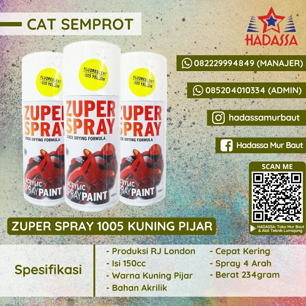 Cat Semprot Zuper Spray 1005 Kuning Pijar