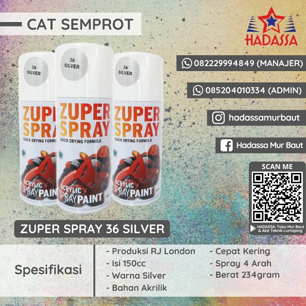 Cat Semprot Zuper Spray 36 Silver