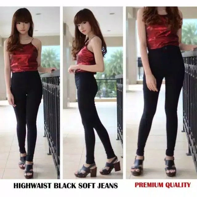 Celana HW Jeans polos  Highwaist 27-34 3