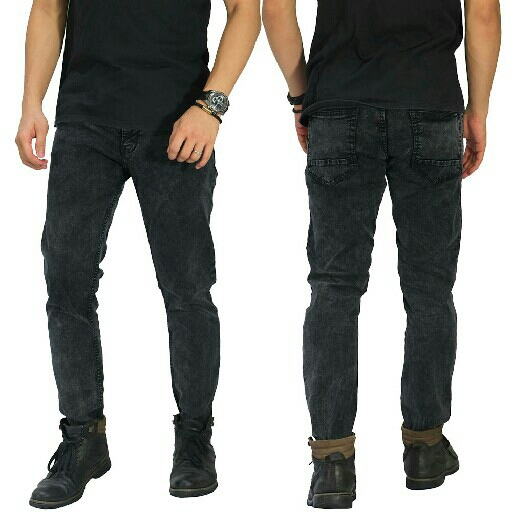 Celana Jeans Polos Black Washed