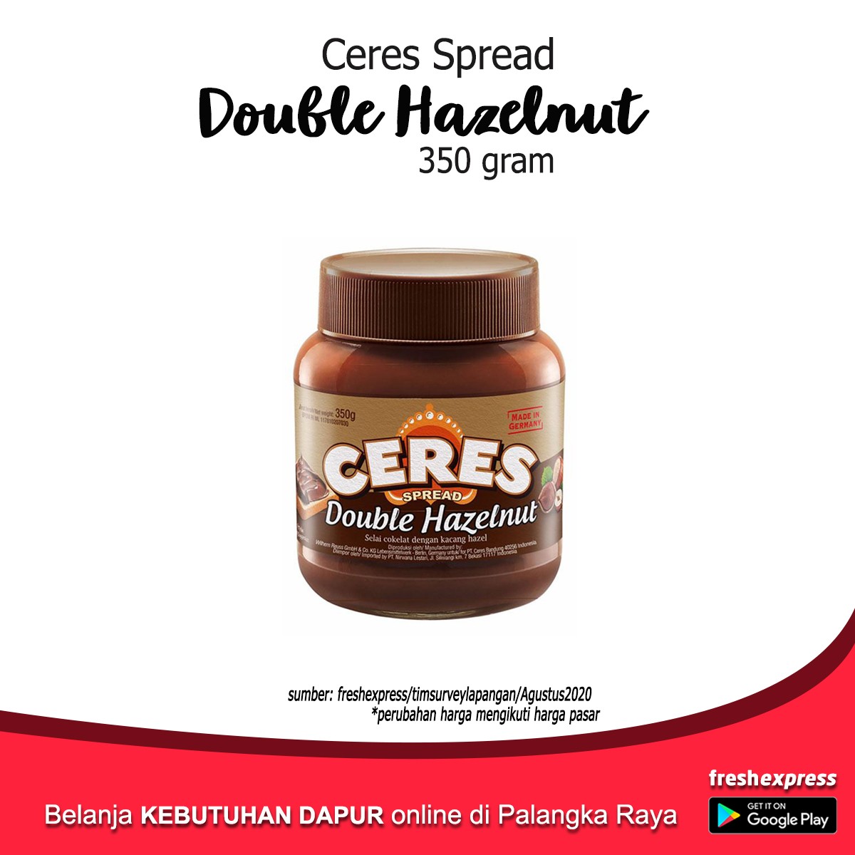 Ceres Spread Double Hazelnut 350 Gram