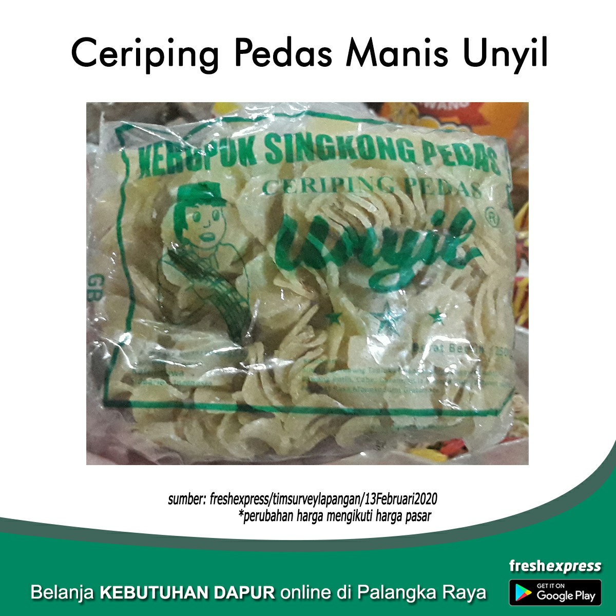 Ceriping Pedas Manis Unyil 250 Gram