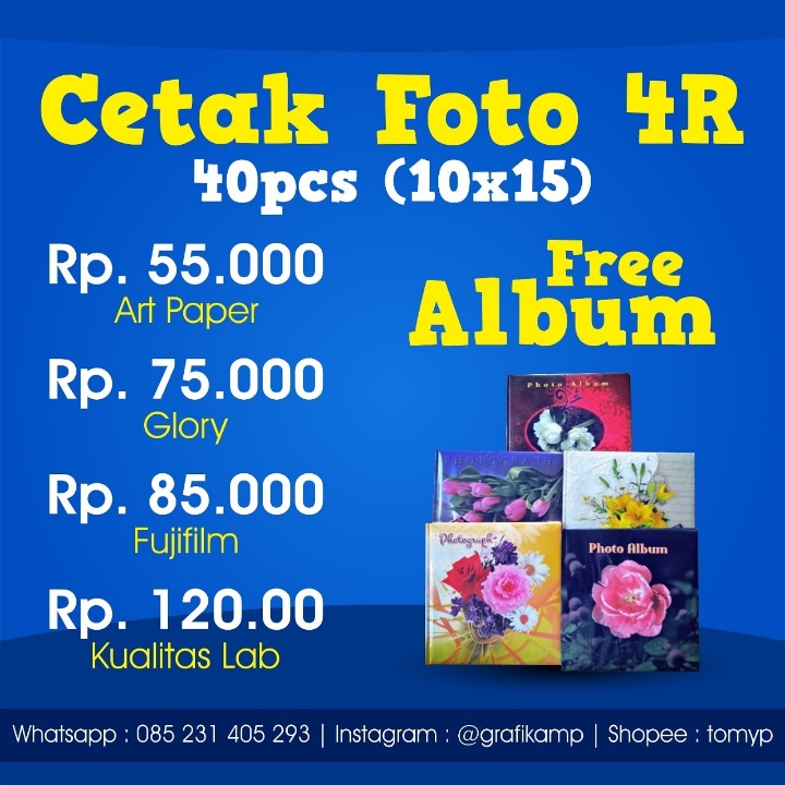 Cetak Foto 4R Free Album