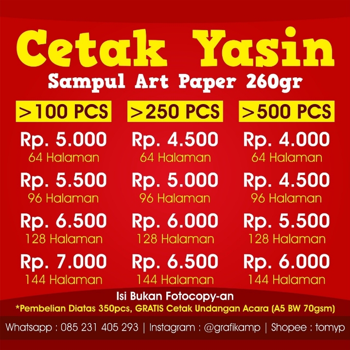 Cetak Yasin Custom