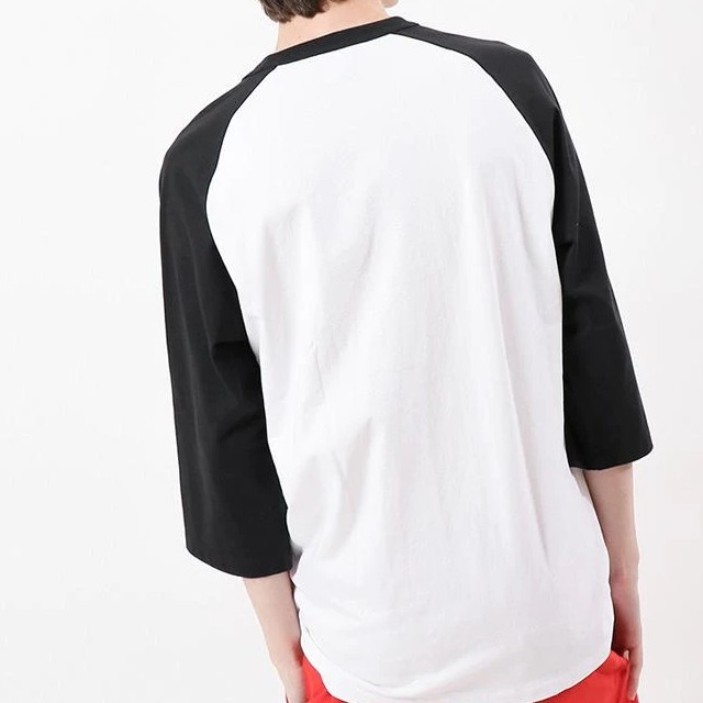 Champion Raglan T-Shirt Pria - Black White C3-P405 3