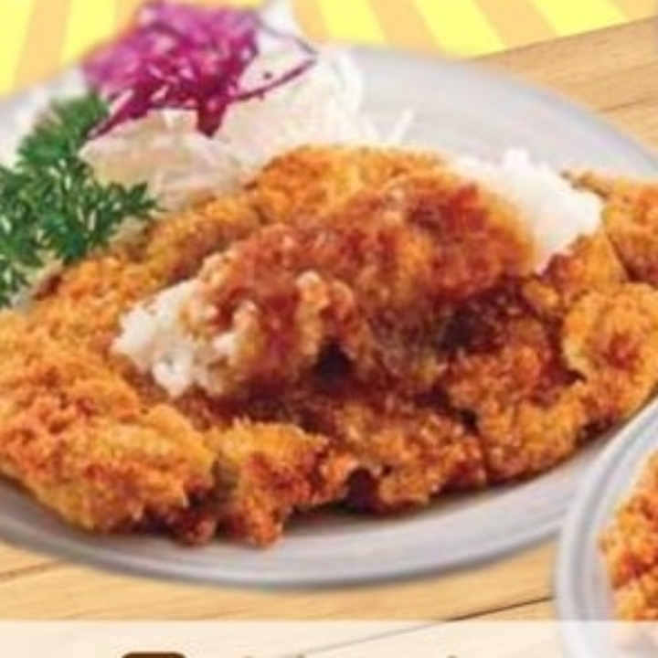 Chicken Katsu Saus BBQ Dengan Nasi