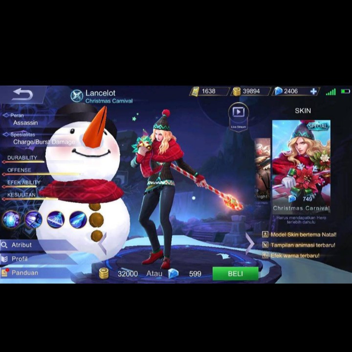 Christmas Carnival Skin Spesial Lancelot