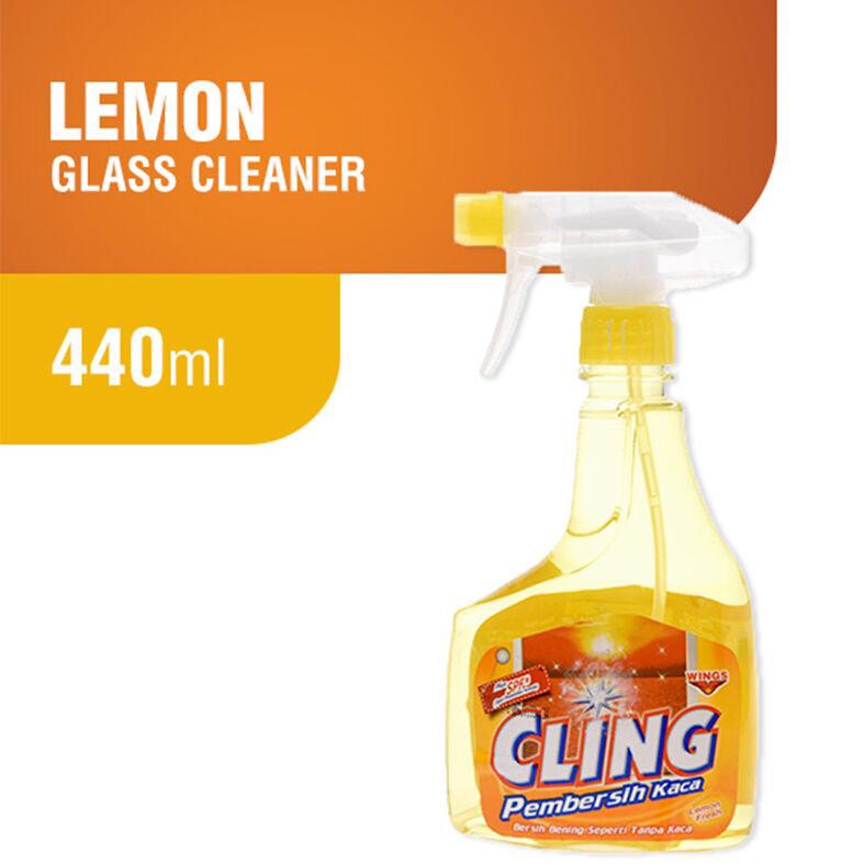 Cling Lemon Botol Pembersih Kaca 440ml