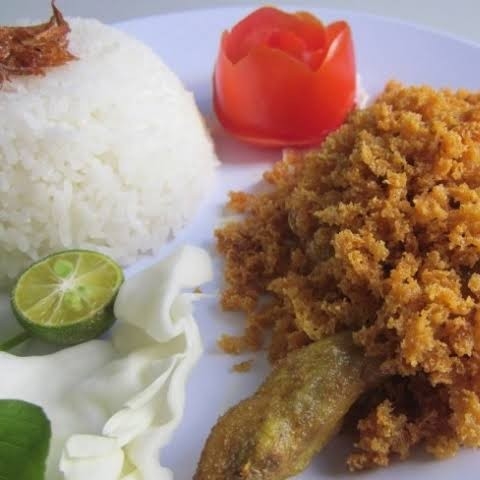 Combo 1 Ekor Ayam Kremesan  Dan 2 Nasi