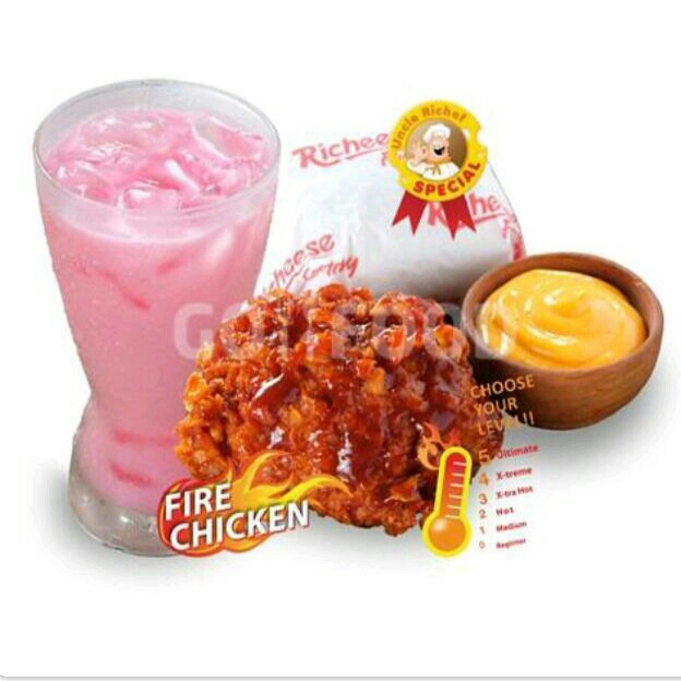 Favorite Combo 1 Fire Chicken - Up Size Drink 22oz - rice