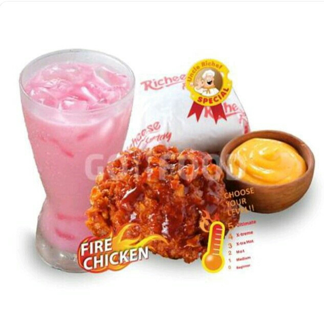 Favorite Combo 1 Fire Chicken - Medium Drink 16oz - rice