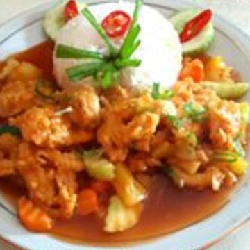 Cumi Asam Manis Dan Nasi