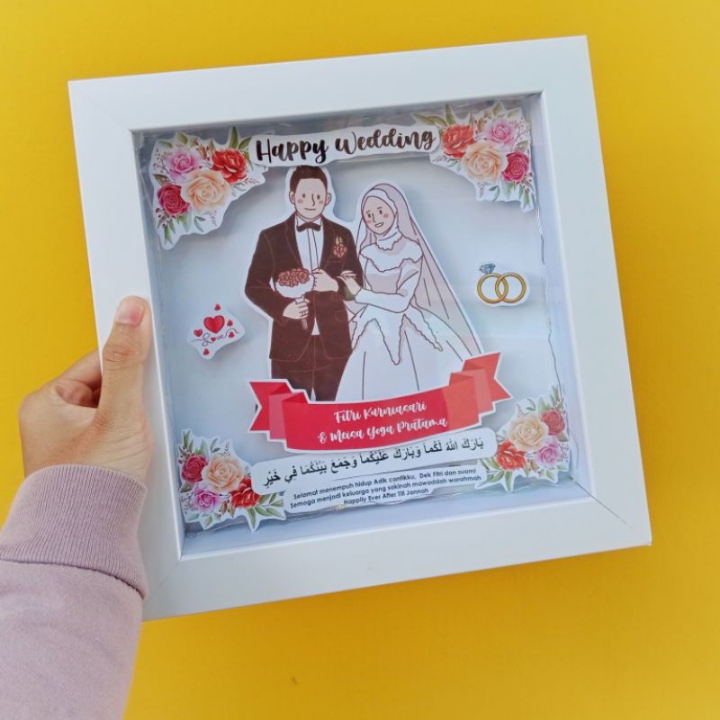 Custom Frame Pop Up Kartun Ilustrasi Kado Wisuda Pernikahan Ulangtahun 3