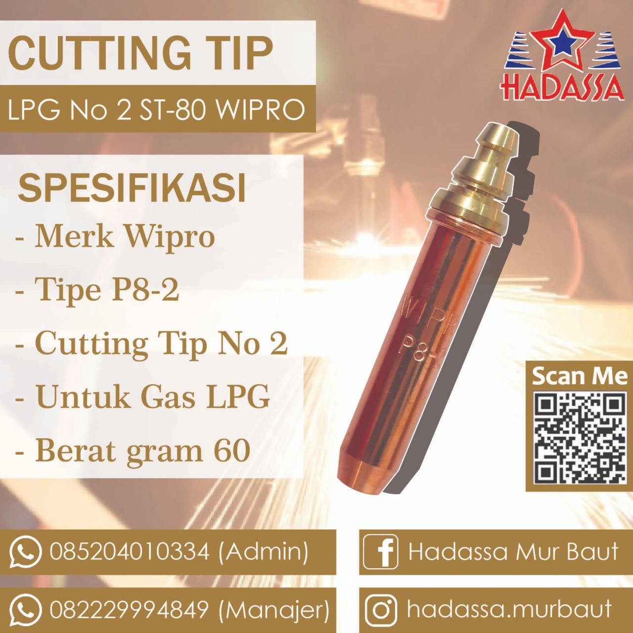 Cutting Tip LPG No 2 ST-80 WIPRO