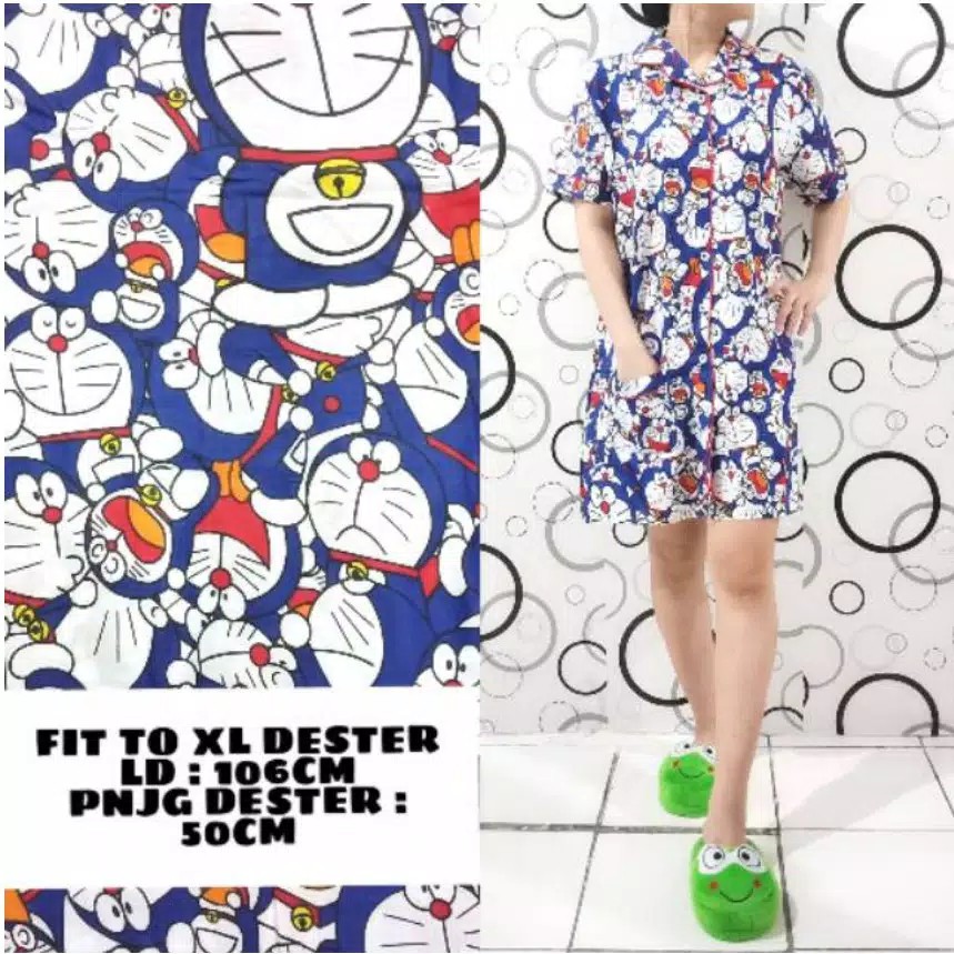 DASTER DORAEMON TUMPUK FULL SAKU KANTONG  KATUN JEPANG FIT TO XL