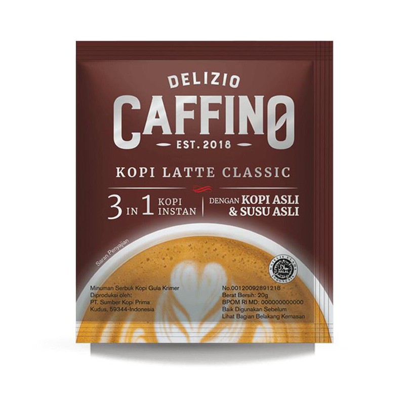 DELIZIO CAFFINO KOPI LATTE CLASSIC 20G