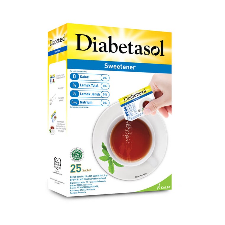 DIABETASOL SUSU KALSIUM SWEETENER KOTAK 25SX1.5 GR