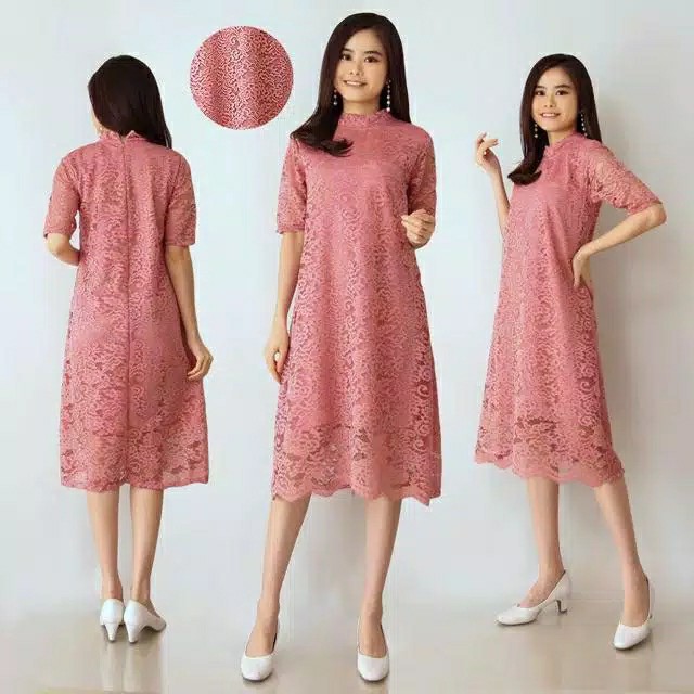 DIJAMIN REALPICT  -  Dress Lolo Lace Brukat Tulang Corneli Tebal 5