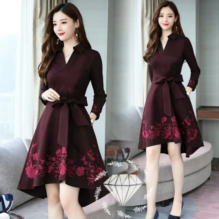 DRESS DILRABA MAROON