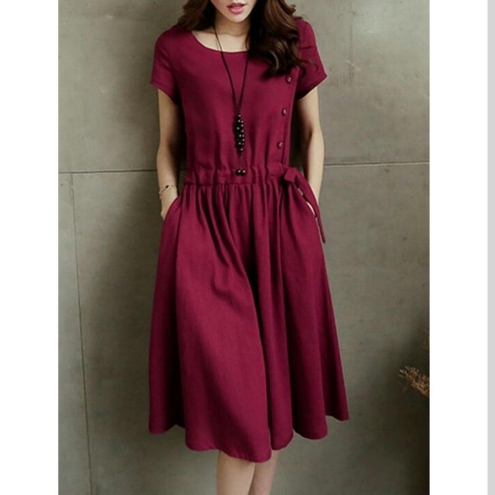 DRESS LINDA MAROON