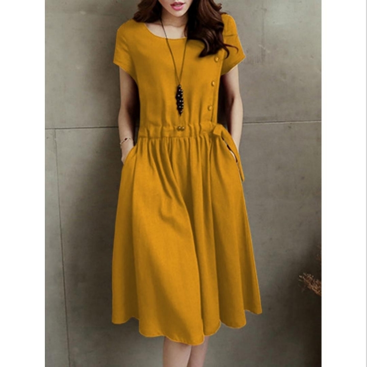 DRESS LINDA MUSTARD