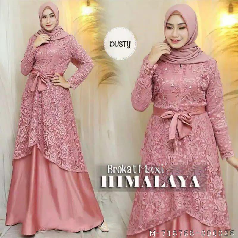 DRESS MAXI GLITER MEWAH BRUKAT