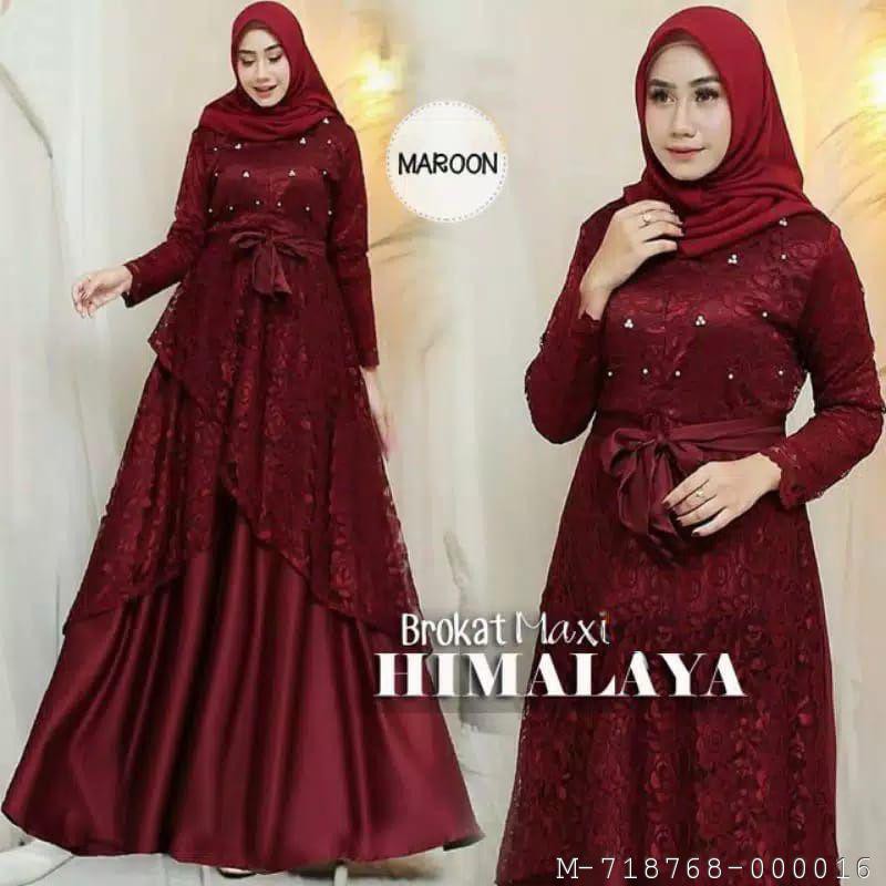 DRESS MAXI GLITER MEWAH BRUKAT 3