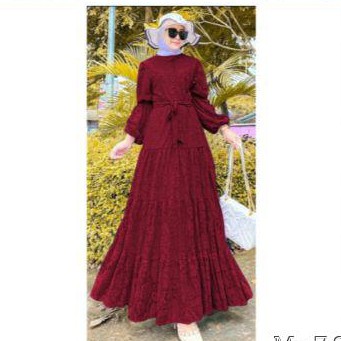 DRESS MAXI WANITA ROSELANI BRUKAT 4