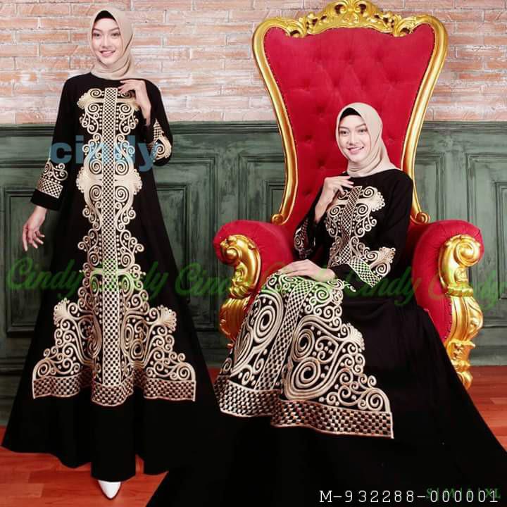 DRESS MUSLIM WANITA ABAYA BORDIR CINDY