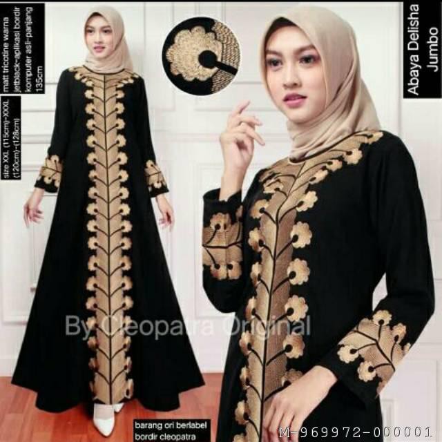 DRESS MUSLIM WANITA ABAYA BORDIR CLEOPATRA