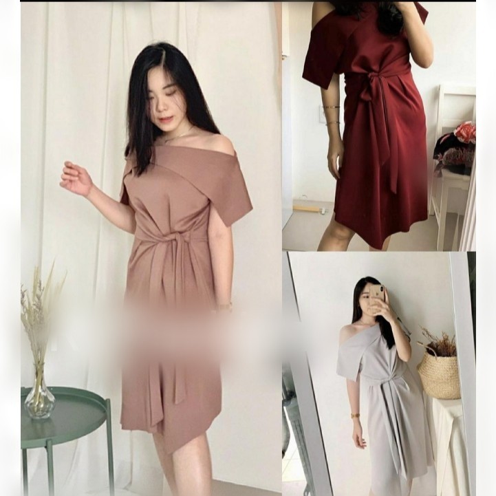 DRESS POPLIN BAHAN TWISCONE FIT TO L