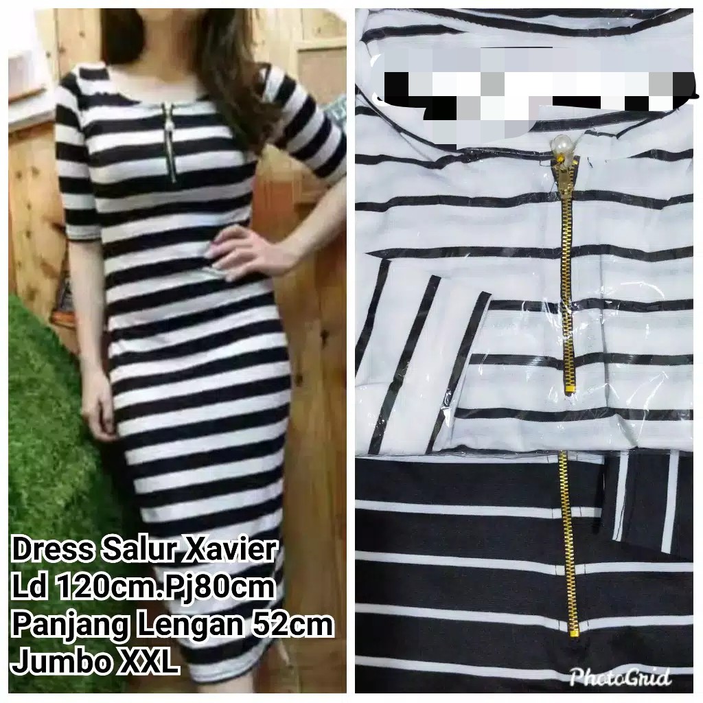 DRESS SALUR XAVIER RESLETING MUTIARA FIT TO XXL