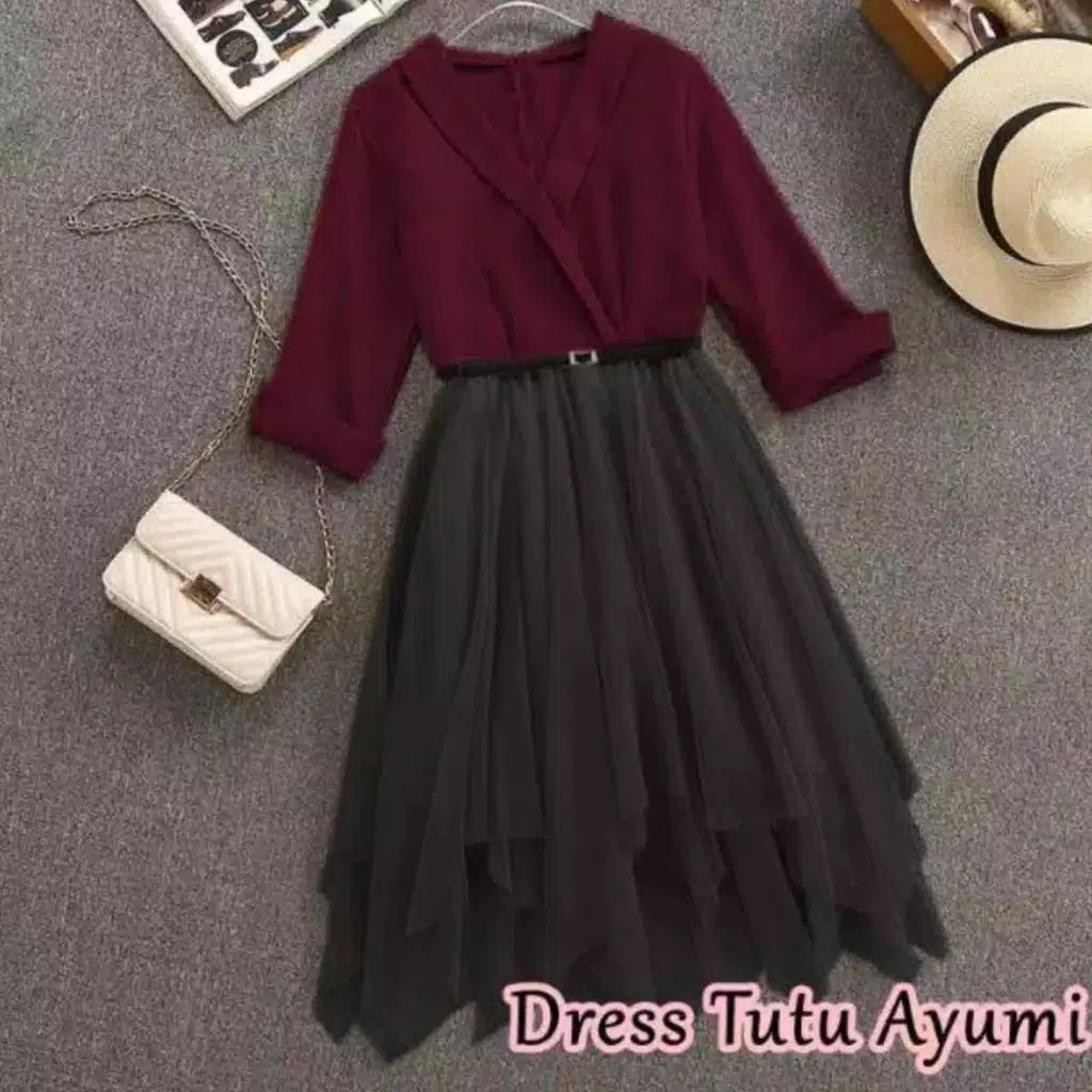 DRESS TUTU AYUMI STELAN FASHION MUSLIM TERBARU PAKAIAN WANITA TERMURAH 2