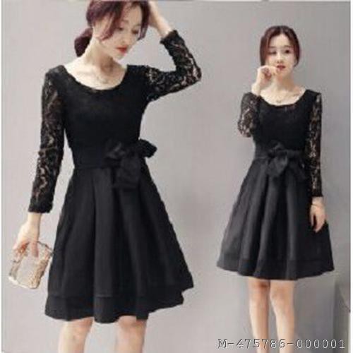 DRESS WANITA BRUKAN BLACK RIBBON