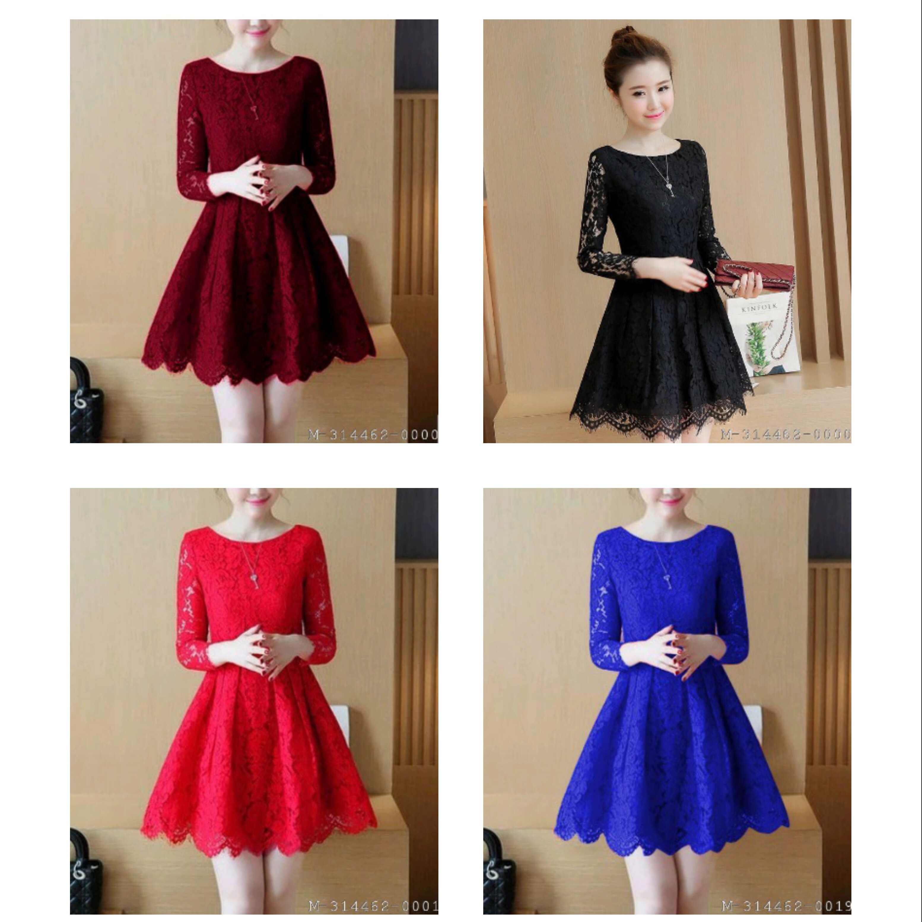 DRESS WANITA FASHION SELIEN BRUKAT 5