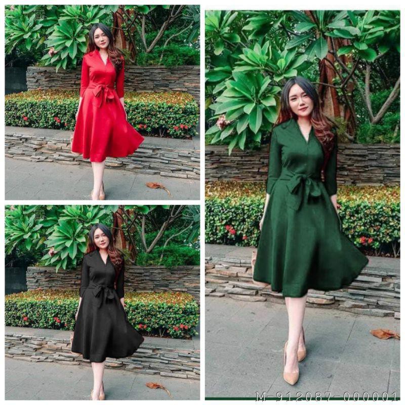 DRESS WANITA FASHION VELVETA