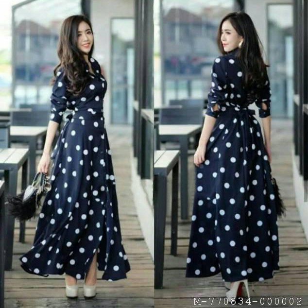 DRESS WANITA POLKA RAYON