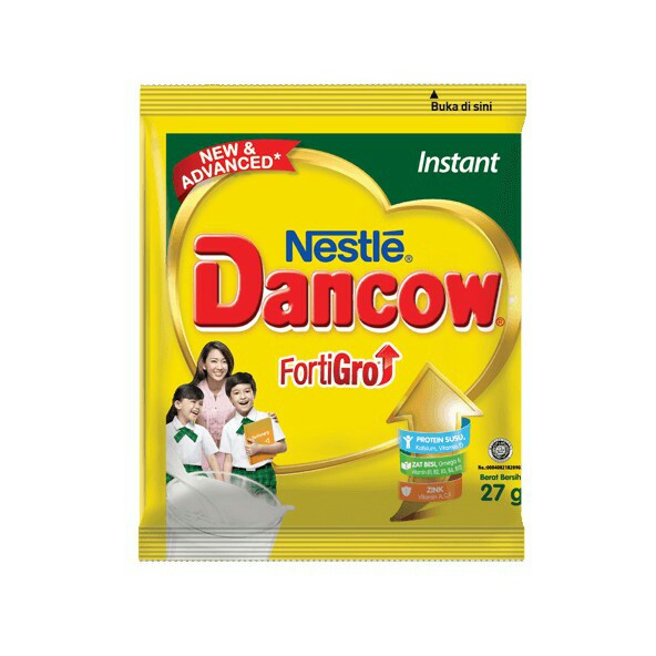 Dancow fortigro sachet putih instan 27g