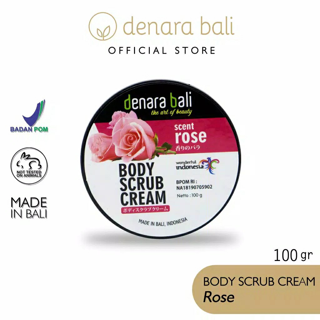 Denara Bali Body Scrub Cream Lulur Cream Rose 100gr