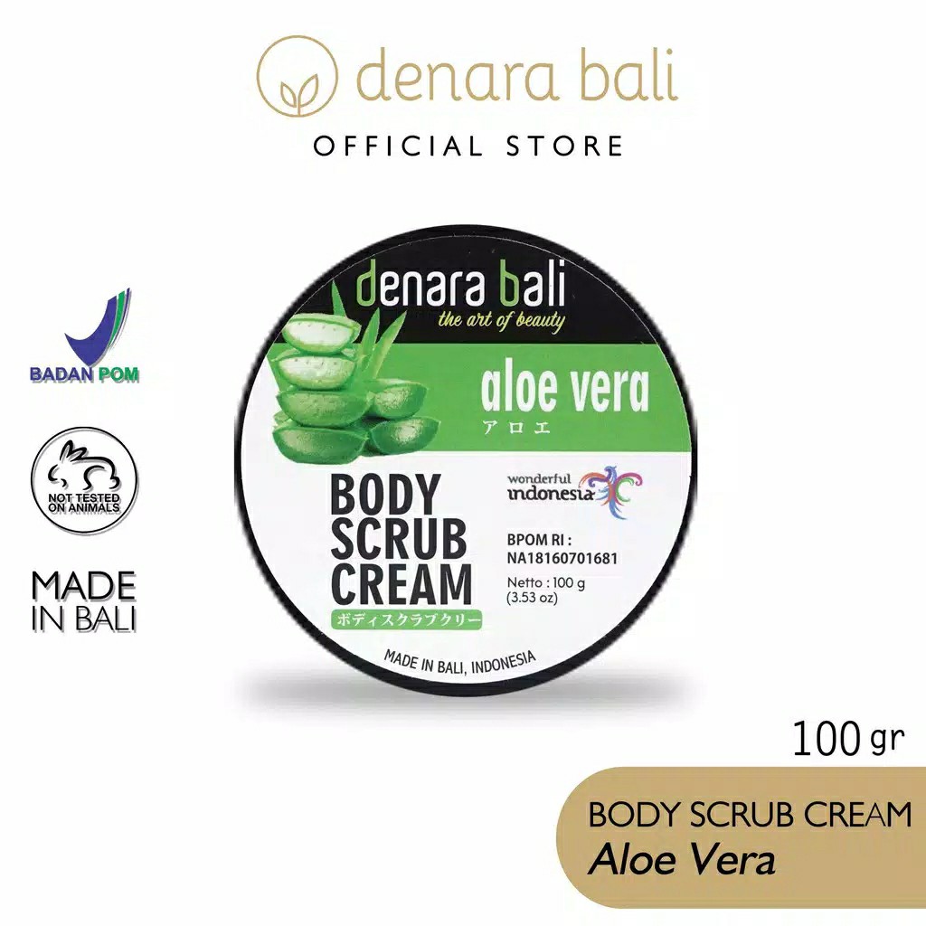 Denara Bali Body Scrub Cream Lulur Krim Aloevera 100gr