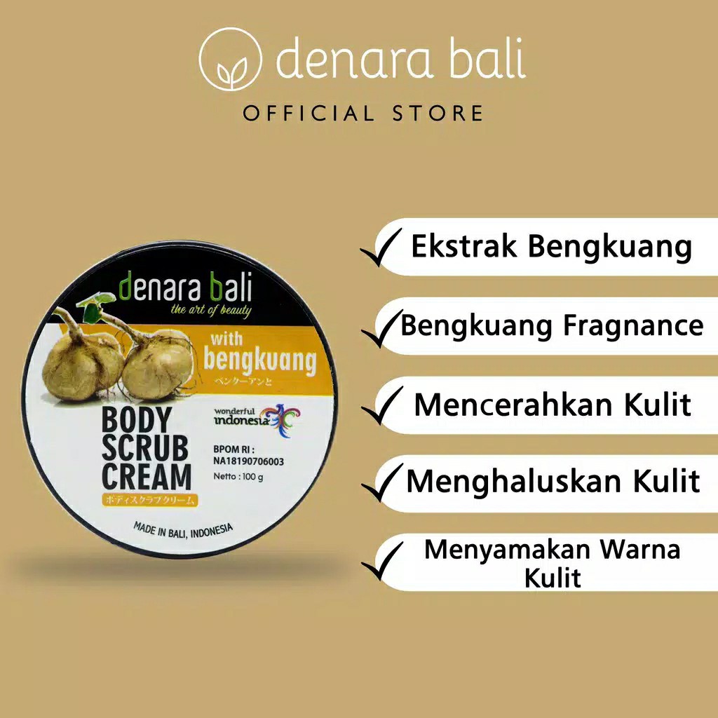 Denara Bali Body Scrub Cream Lulur Krim Bengkuang 100gr 3