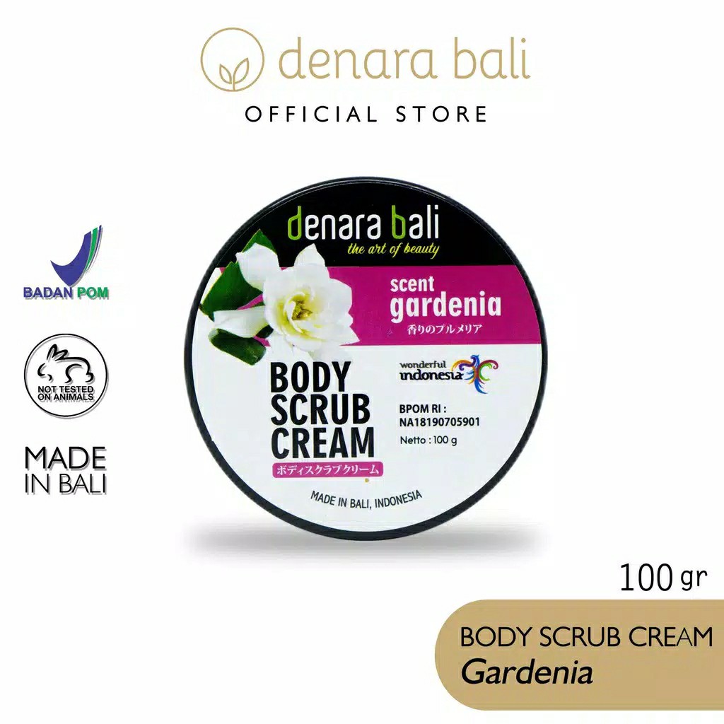 Denara Bali Body Scrub Cream Lulur Krim Gardenia 100gr